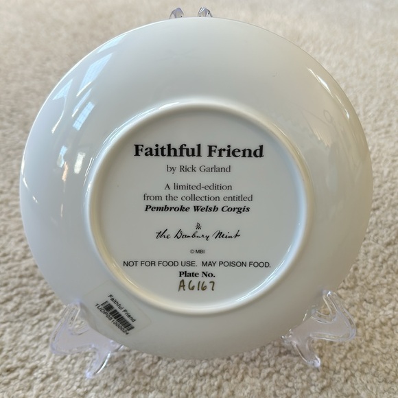Danbury Mint Pembroke Welsh Corgi Collectors Plate "Faithful Friend" - Picture 5 of 5